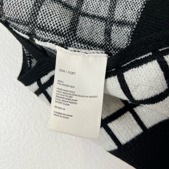 OAK + FORT Black and White Grid Bralette - Picture 4 of 4